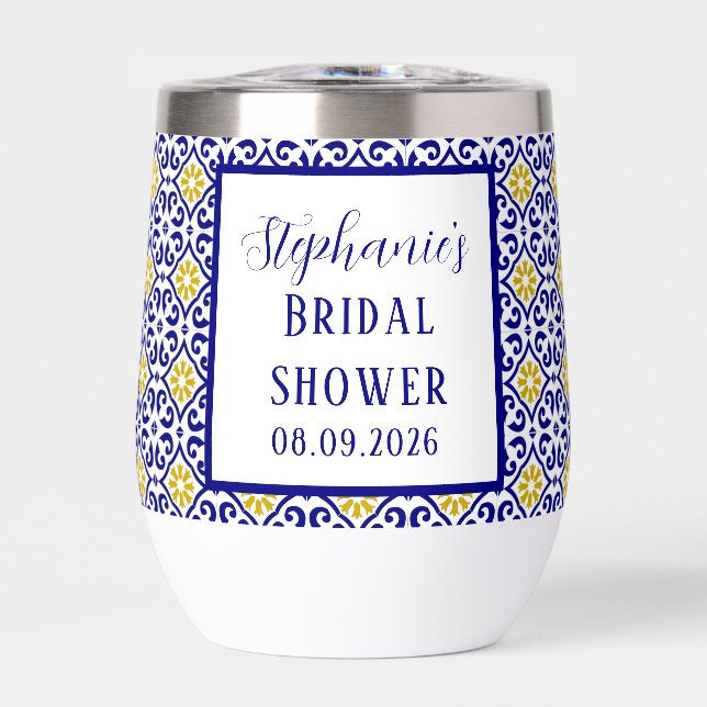Portugiesisches Tiles Blue Mediterranes Brautparty (Vorderseite)
