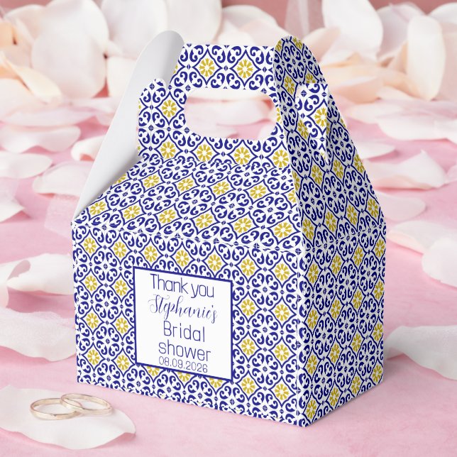 Portugiesisches Tiles Blue Mediterranes Brautparty Geschenkschachtel (Hochzeit)