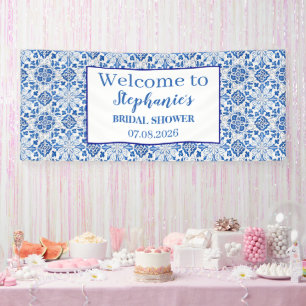 Portugiesisches Tiles Blue Rustic Elegantes Brautp Banner