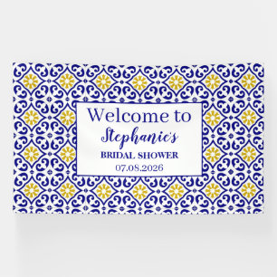 Portugiesisches Tiles Blue Rustic Elegantes Brautp Banner
