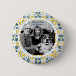 Portugiesisches Tiles-Foto für Weihnachtsferien Button