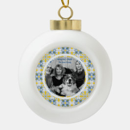 Portugiesisches Tiles-Foto für Weihnachtsferien Keramik Kugel-Ornament