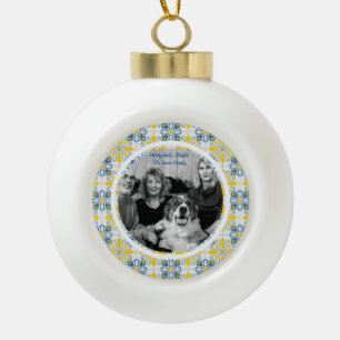 Portugiesisches Tiles-Foto für Weihnachtsferien Keramik Kugel-Ornament