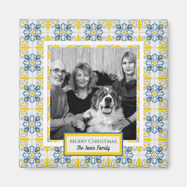 Portugiesisches Tiles-Foto für Weihnachtsferien Magnet (Vorne)