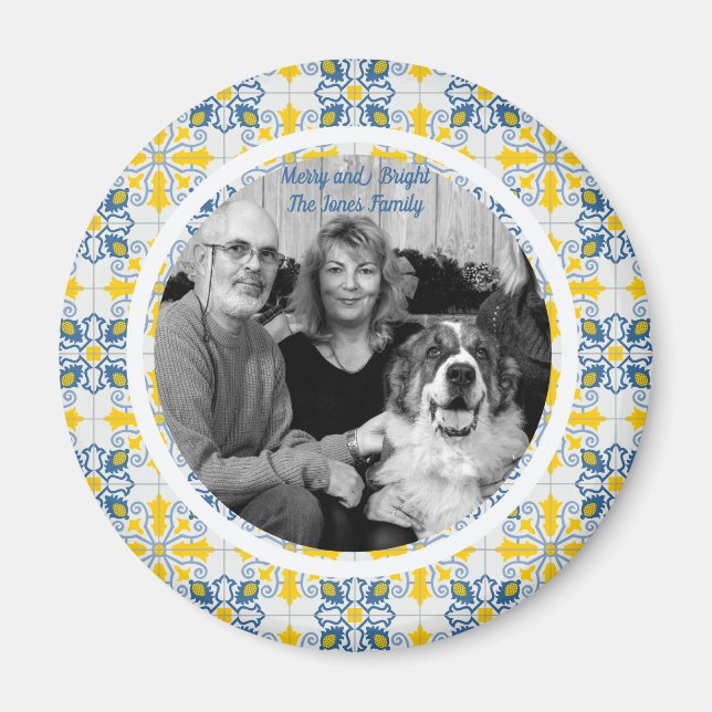 Portugiesisches Tiles-Foto für Weihnachtsferien Magnet (Vorne)