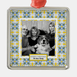 Portugiesisches Tiles-Foto für Weihnachtsferien Ornament Aus Metall