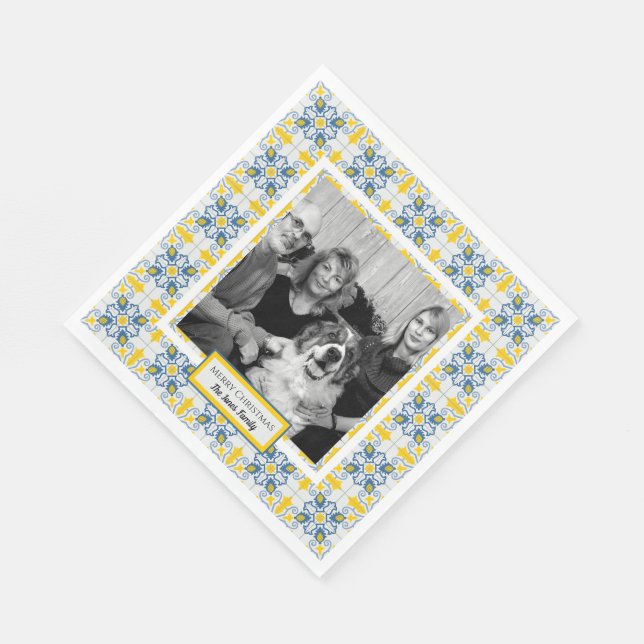 Portugiesisches Tiles-Foto für Weihnachtsferien Serviette (Ecke)