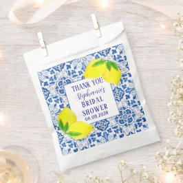 Portugiesisches Tiles Lemon Mittelmeer Brautparty Geschenktütchen