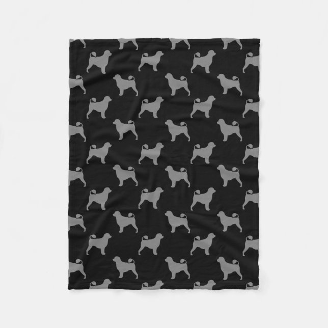 Portugiesisches Wasser-HundeSilhouette-Muster Fleecedecke (Vorderseite)