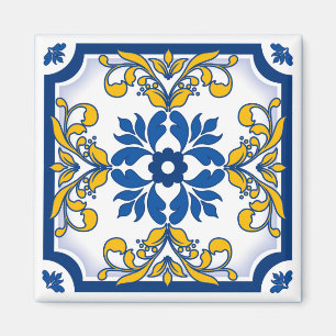 Portuguese Azulejo Ceramic Tile Magnet