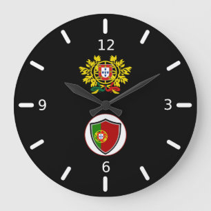 Portuguese flag-emblem large clock große wanduhr