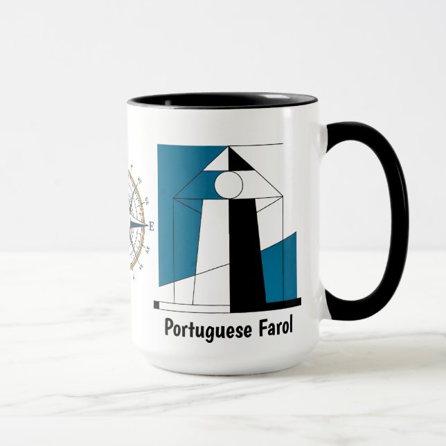 Portuguese Lighthouse Mug – Modern Farol Art Coffe (Droite)