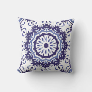 Portuguese ornamental azulejo ceramic. Minimal des Kissen