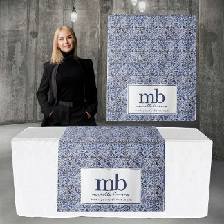 Portuguese Tiles Logo Business Table Runner Banner Wandteppich