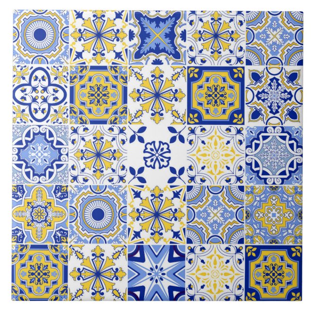 Portuguese Tiles Pattern Ceramic Tile  Fliese (Vorderseite)