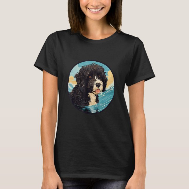 Portuguese Water Dog Breed Dog Design T-Shirt (Vorderseite)