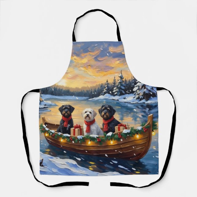 Portuguese Water Dog Christmas Boat Holiday Schürze (Vorderseite)