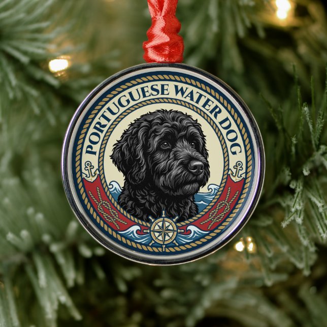 Portuguese Water Dog - Portie Ornament Aus Metall (Baum)