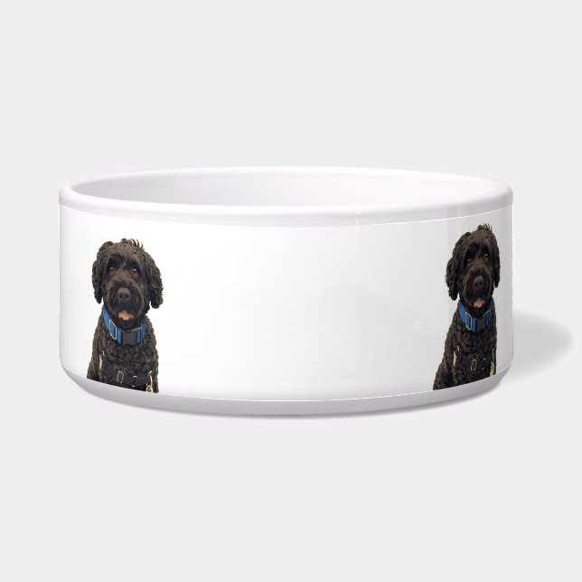 Portuguese Water Dogs Cute Dog Ceramic Pet Bowl Napf (Vorderseite)