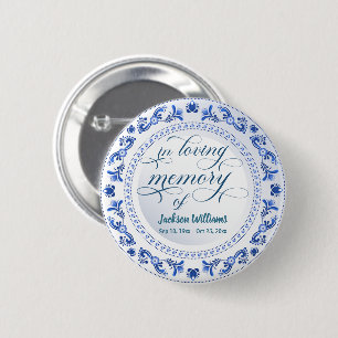 Porzellan Blauer Beerdigungsensake Button