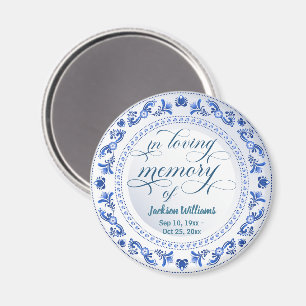 Porzellan Blauer Beerdigungsensake Magnet
