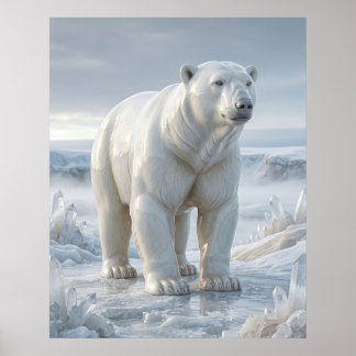 Porzellan Eisbär Quarz Poster
