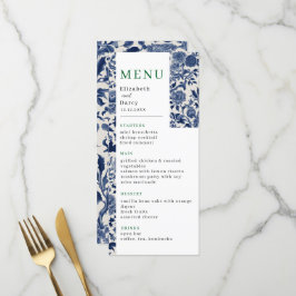 Porzellan Elegance Blumengarten Hochzeit Menükarte