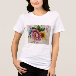 Porzellan Inspiriert bloral Tri-Blend Shirt