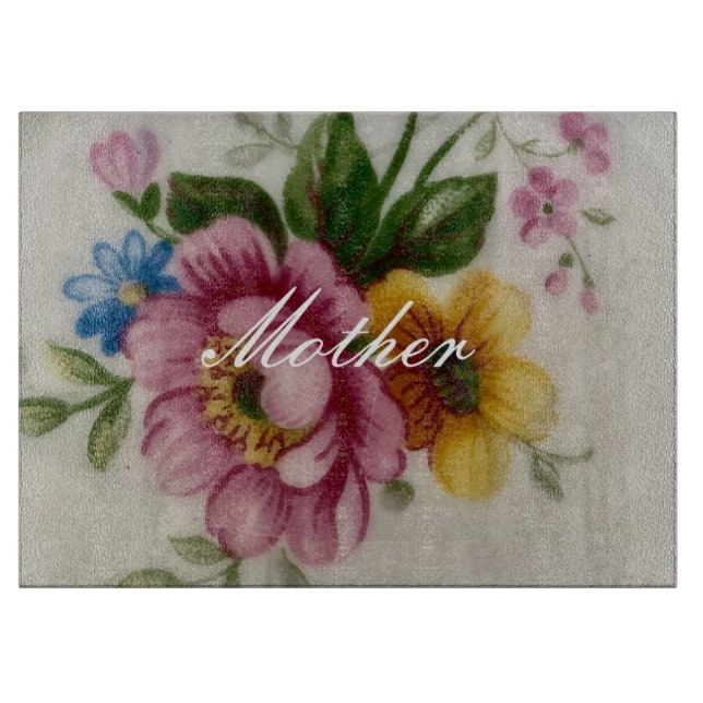 Porzellan Inspiriert Blumenzuschnitt Schneidebrett (Vorderseite)