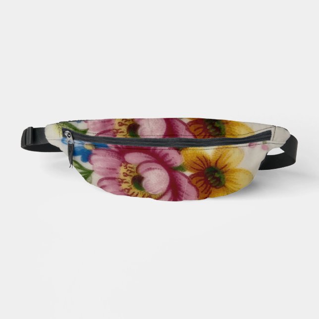 Porzellan inspirierte Blumen Bauchtasche (Vorderseite)
