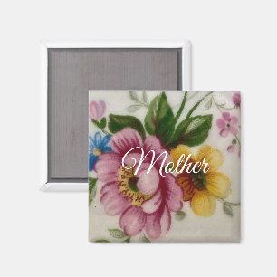 Porzellan-inspirierte Blumen Magnet