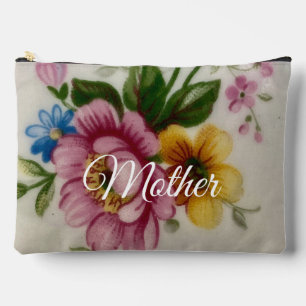 Porzellan-inspirierte Blumenprint-Cut-Sew-Tasche Zubehörtasche