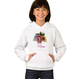 Porzellan-Inspirierte Florale Kapuzenjacke Hoodie