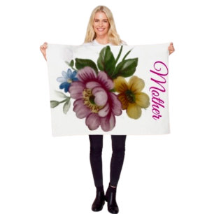 Porzellan inspiriertes Floral Fleecedecke