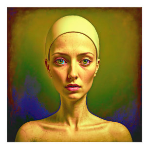 Porzellan-Soul - Farbiges Portrait Fotodruck