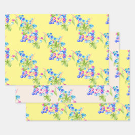 Porzellanberries auf einem Wrapping Paper Sheet-Se Geschenkpapier Set
