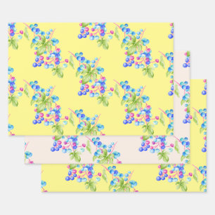 Porzellanberries auf einem Wrapping Paper Sheet-Se Geschenkpapier Set