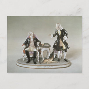 Porzellanfigur von Friedrich II. von Preußen Postkarte