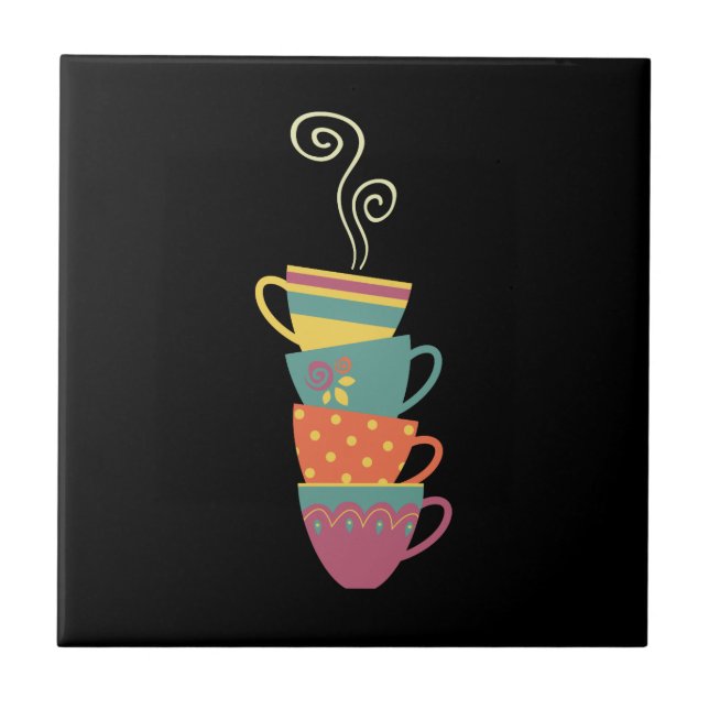 Porzellanpuppen, Tee, Kaffee, dampfend Fliese (Vorderseite)