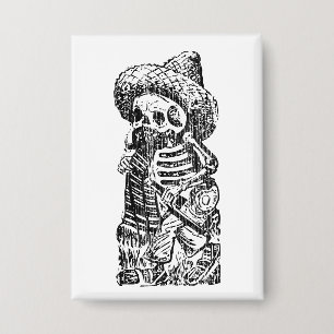 Posada Calavera mit Schnurrbart und Tequila Button