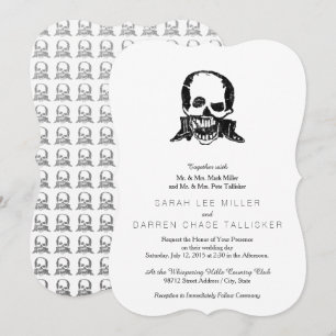 Posada Calavera Stiefel und Totenkopf Einladung
