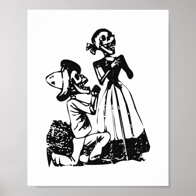 Posada Cavalera Courting Skeleton Couple Poster (Vorne)