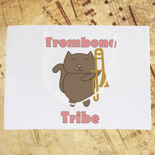 Posaunen-Stamm-Katze-Marschkapelle-Musik-Design Große Geschenktüte