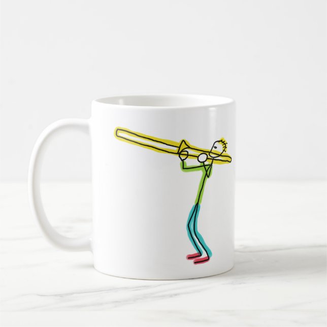 Posaunen-Strichmännchen Kaffeetasse (Links)