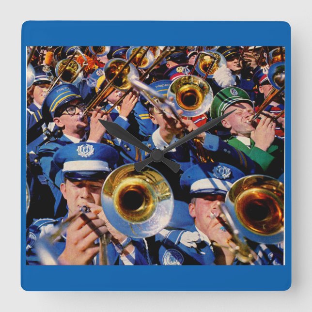 Posaunenmob AKA Bandgeeks verschwunden Quadratische Wanduhr (Vorderseite)