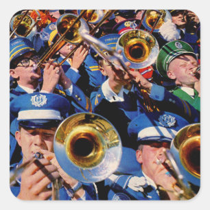 Posaunenmob AKA Bandgeeks verschwunden Quadratischer Aufkleber