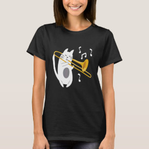 Posaunist Katze - Posaunenspieler Musikliebhaber T-Shirt