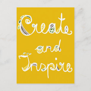 Poscard "Create and Inspirier Dark Orange" Postkarte