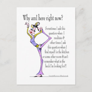 Pose de yoga drôle, carte postale humour yoga