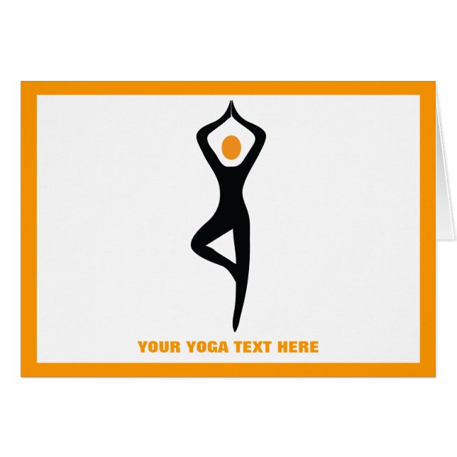 Pose de yoga noir, orange personnalisé (Devant horizontal)